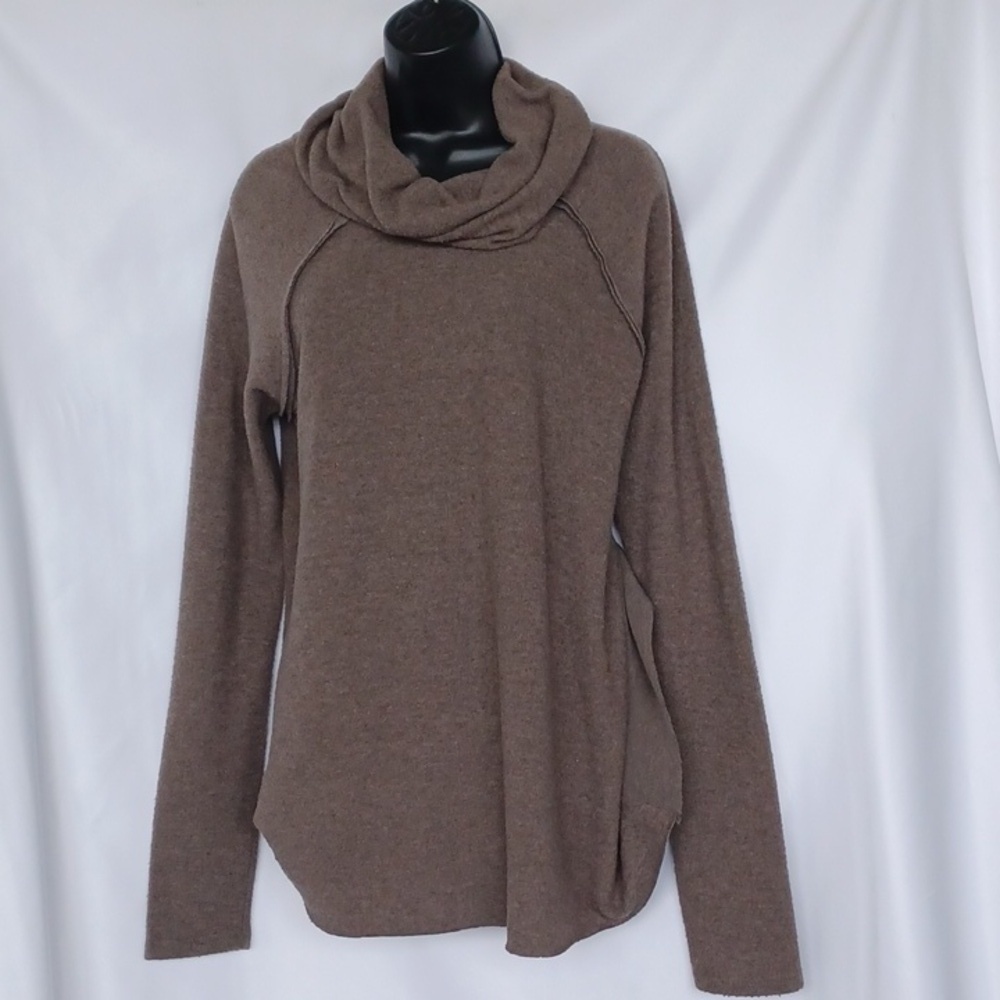 Adora Medium cowl neck inside/out sweater, Brownish Gray, Fuzzy, Soft